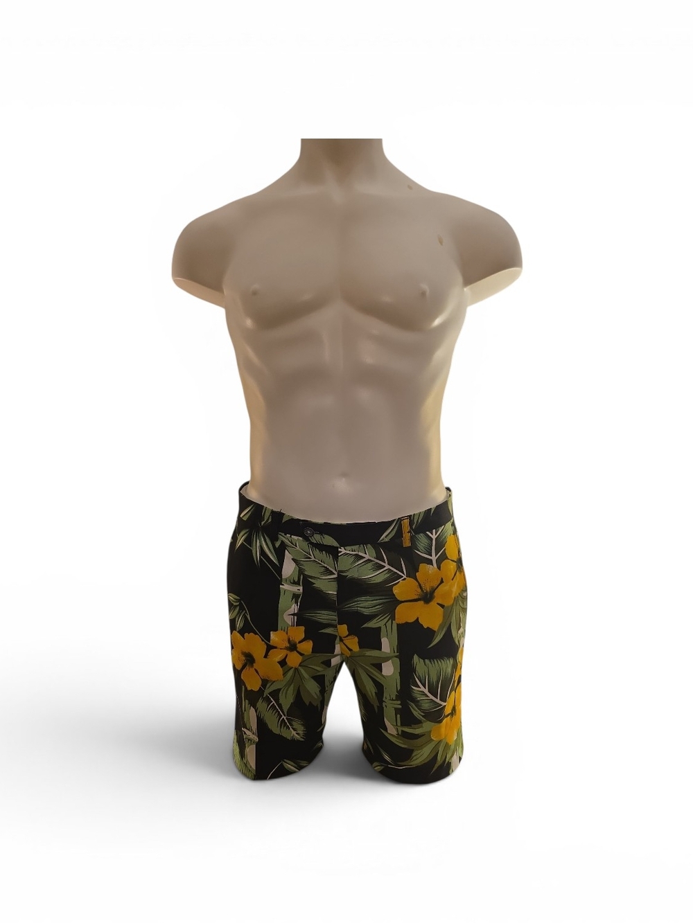 Paisley & Gray Black Tropical Floral Flat-Front Men's Shorts